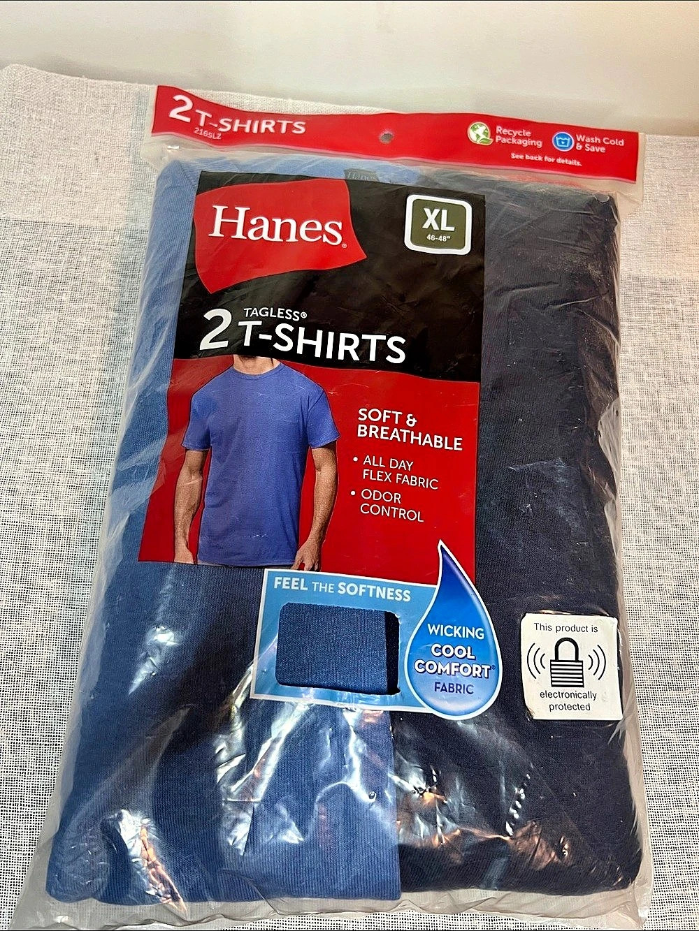 Hanes Tagless 2-T-Shirts Men's 2-Pack Short Sleeve Tees XL NWT